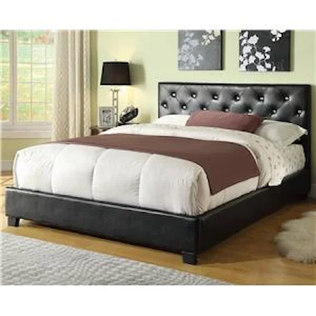 Upholstered Queen Bed with Button Tufting